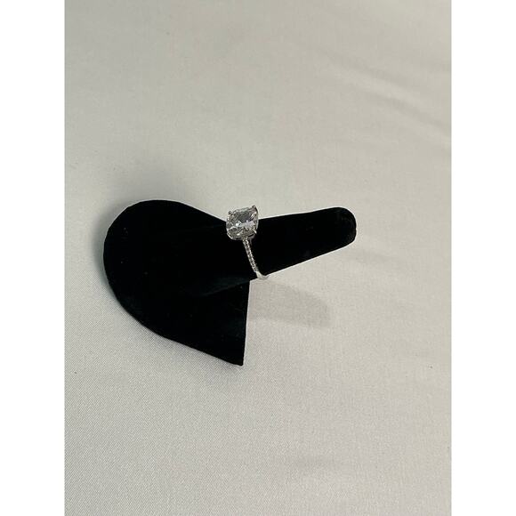 Estate Jewelry Square Cushion Cut Silver Cocktail Ring Sz 7.5 - Picture 7 of 15